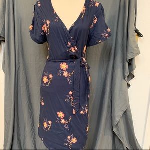 Roxy navy floral wrap dress size 12